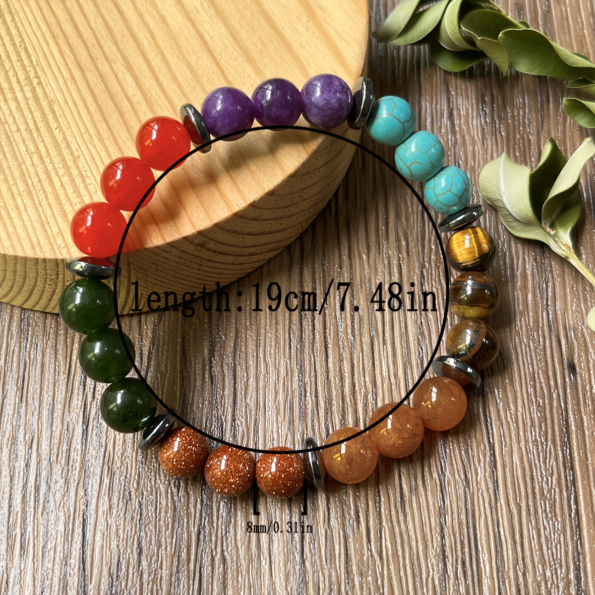 Chakra Bracelet for Aura Protection, Natural Tiger's Eye
